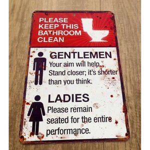 Please Keep This Bathroom Clean 8x12 Metal Wall Sign Misc Poster‎ Humorous